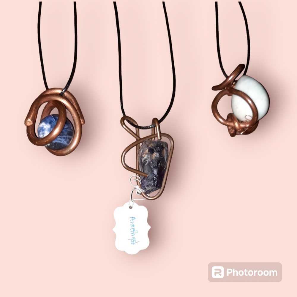 gemstone Copper Abstract Handmade pendants/decor Pick 1